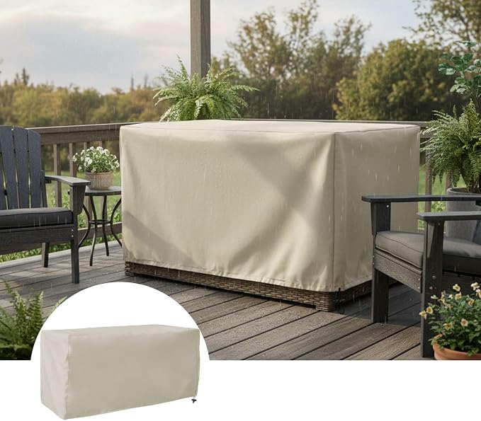 Outdoor Deck Box Cover for Patio Storage Box Protection with Secure Fit, 123x62x55 cm and 158x76x69 cm Options