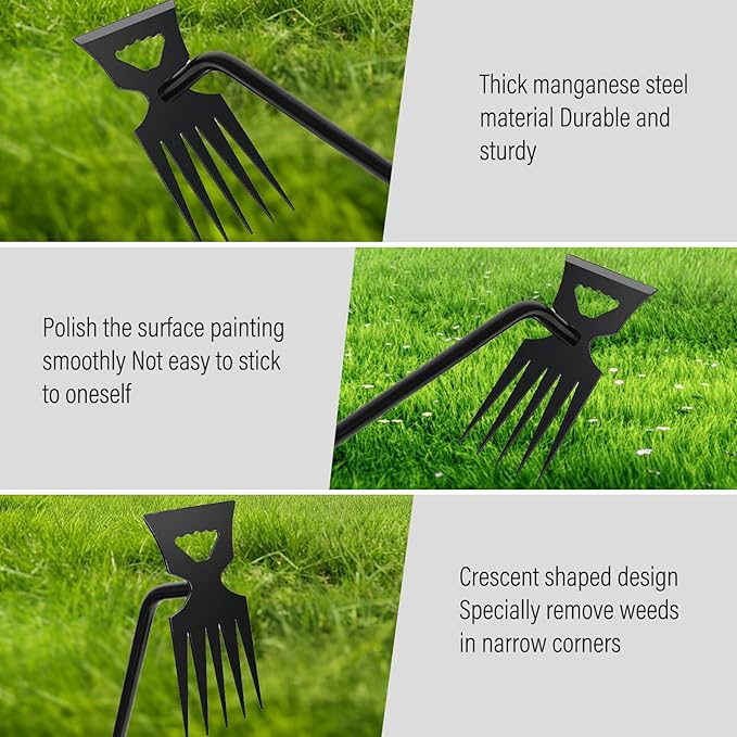 Weed Remover Tool,New Durable Garden Weeding Tools,Portable Garden Weeder Tool for Vegetable Gardening Backyard Farm Planting & Weeding (Black Handle)