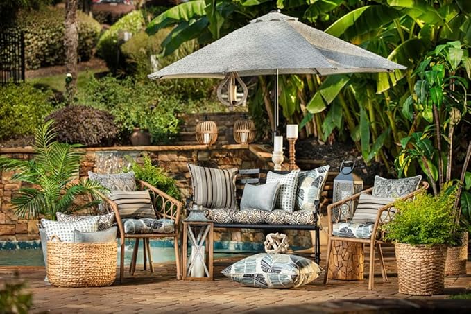 Pillow Perfect Tory Solid Indoor/Outdoor Small Throw Pillow Plush Fill, Weather and Fade Resistant, Small Throw - 16.5" x 16.5", Grey, 2 Count