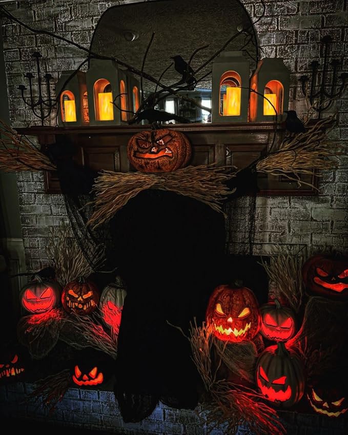 Hompavo 【Upgraded】 LED Flame Lights with Remote & Timer, 4-Mode Rechargeable Battery Operated Flameless Candles, Waterproof Pillar Flickering Lanterns for Bathroom Patio Wedding Halloween Home Decor
