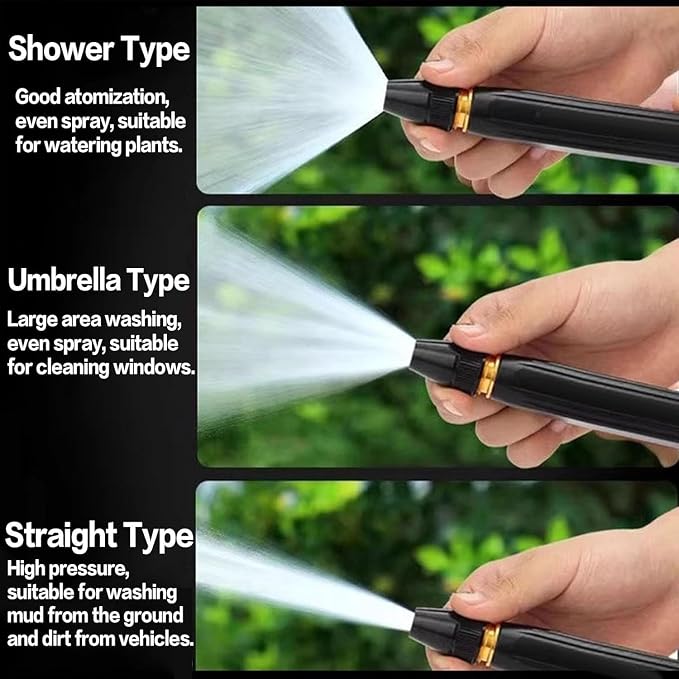 Home High-Pressure Car Wash Water Gun with Booster Nozzle, Home High-Pressure Car Wash Water Gun with Booster Nozzle and Hose, for Watering Plants and Vegetables, and Car Washing (2PCS)