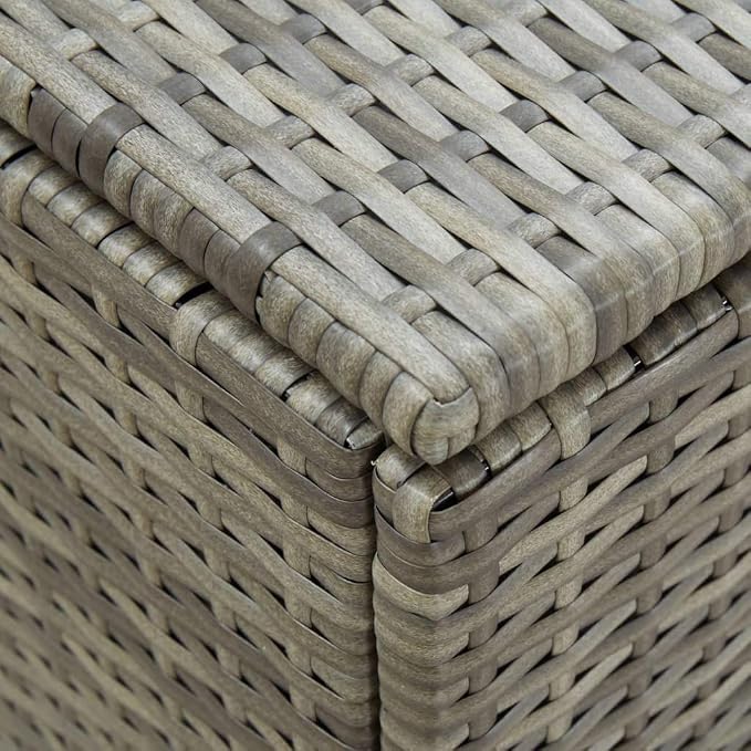 Garden Storage Box Indoor/Outdoor Storage Container and Gardening Tools - Store Items on Patio, Garage, Yard.Poly Rattan 70.9"x35.4"x29.5" Gray