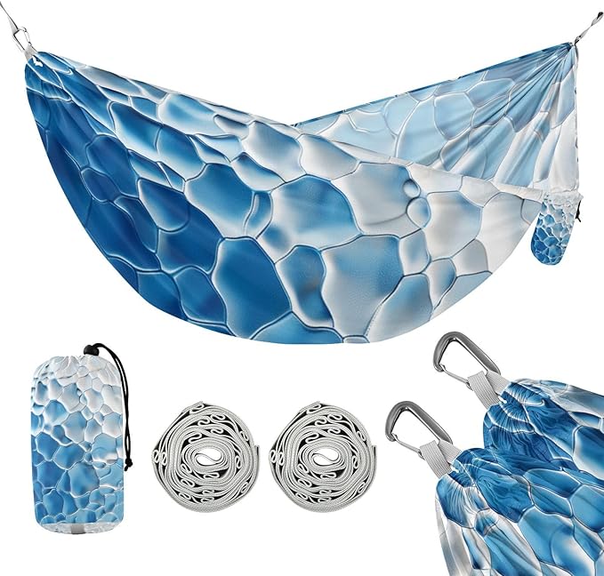 Blue-White Gradient 330lb Capacity Hammocks with Tree Straps Indoor Hammock for Outside Camping Essentials hamacas para Patio