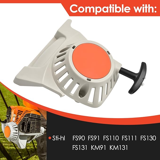 Recoil Starter Assembly Fits for Sti-hl FS90 FS91 FS110 FS111 FS130 FS131 KM91 KM131 String Trimmer Pull Starter Assembly Replace 4180 190 4002