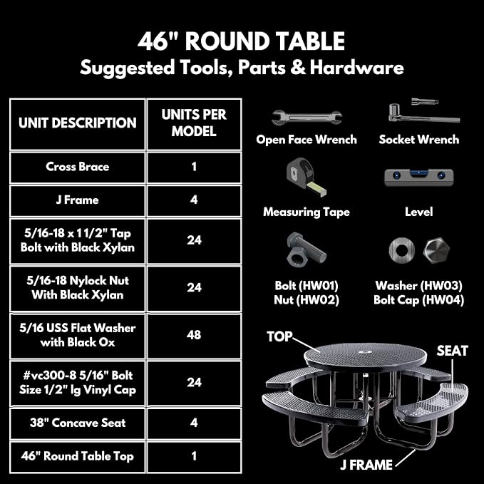 COATEDOUTDOORFURNITURE Heavy-Duty Portable Outdoor Picnic Table with Umbrella Hole, Expanded Metal Commercial-Grade Patio Furniture Made in America (46" Round Top, Green with Green Frames)