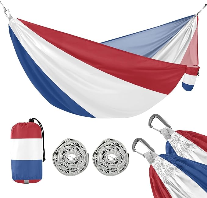 Flag of The Netherlands Outdoor Hammocks Foldable Indoor Hammock for Indoor Outdoor Patio