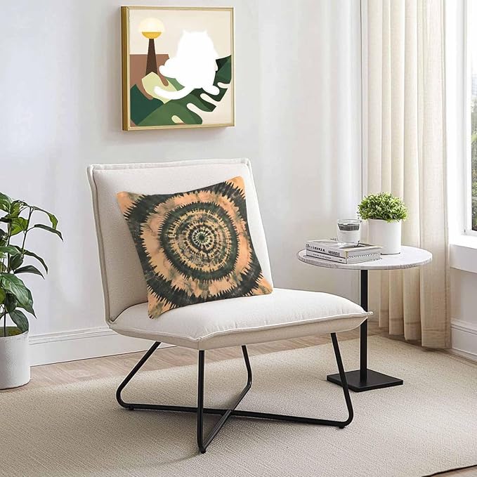 Vandarllin Outdoor Throw Pillows Covers 16x16 inch Set of 2 Waterproof Brown Tie-Dye Art Decorative Zippered Cushion Covers for Patio Furniture, Abstract Boho Tribe Lumbar Pillowcases