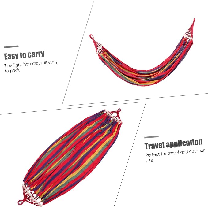 Sosoport Widened Garden Swing Chair Hammock Outdoor Canvas Travel Hammock Swing