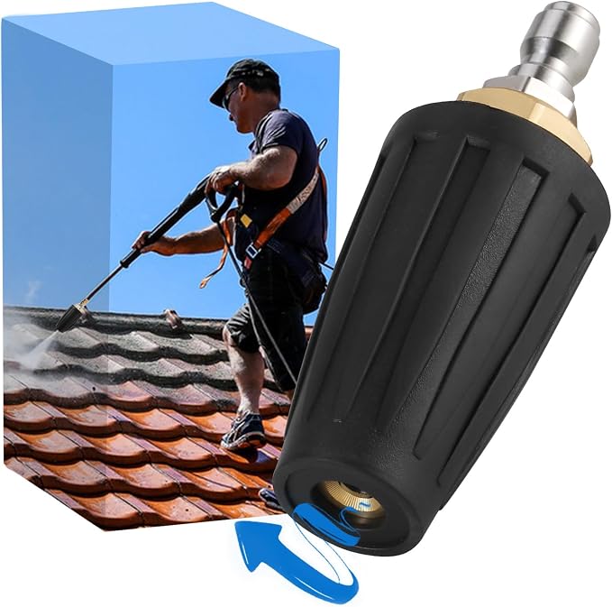 Turbo Nozzle Pressure Washer Tips, Durable Ceramic Core, 360° Rotating Pressure Washer Turbo Nozzle 4000 PSI with 1/4'' Quick Connect, 4.0 GPM, 4.0 Orifice, Hot- or Cold-Water Use