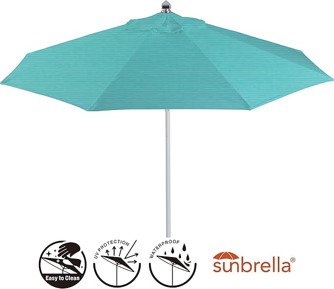 9ft Sunbrella Universal Patio Umbrella Replacement Canopy Cover- Fitx 8 Ribs Umbrella