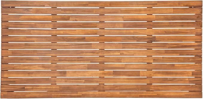 Christopher Knight Home Linda Patio Acacia Wood Dining Table Set for 4, Outdoor Rectangular Dinner Table and Chairs Set with Slatted Panel Design, Outdoor Furniture Set for Garden, Natural