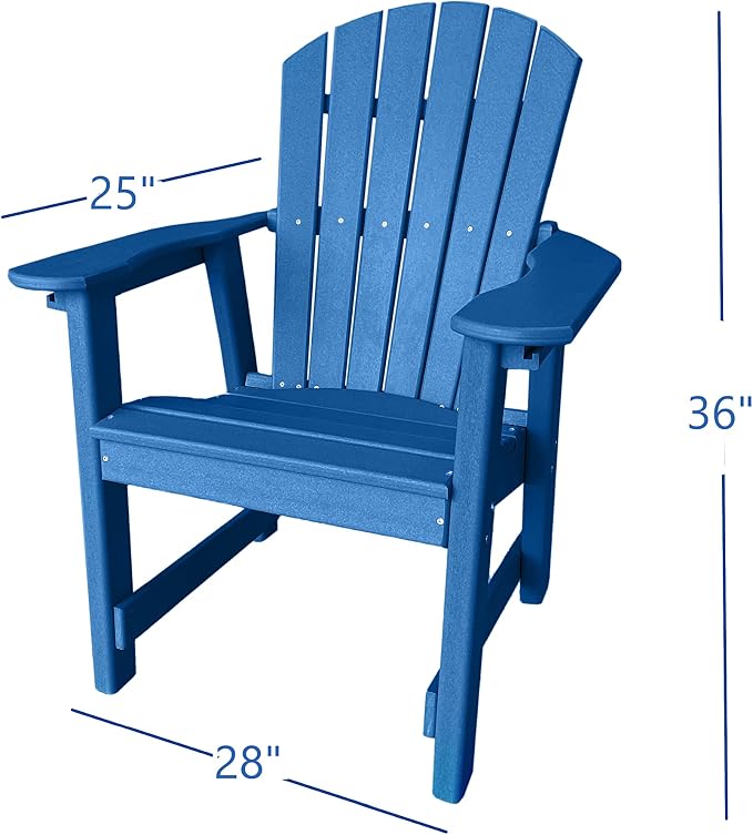 Phat Tommy 2 Chair Dining Table Set - Poly Outdoor Furniture - Small Patio Dining Set for Apartment Balcony Furniture, Recycled Poly Lumber Chairs and Table, Blue