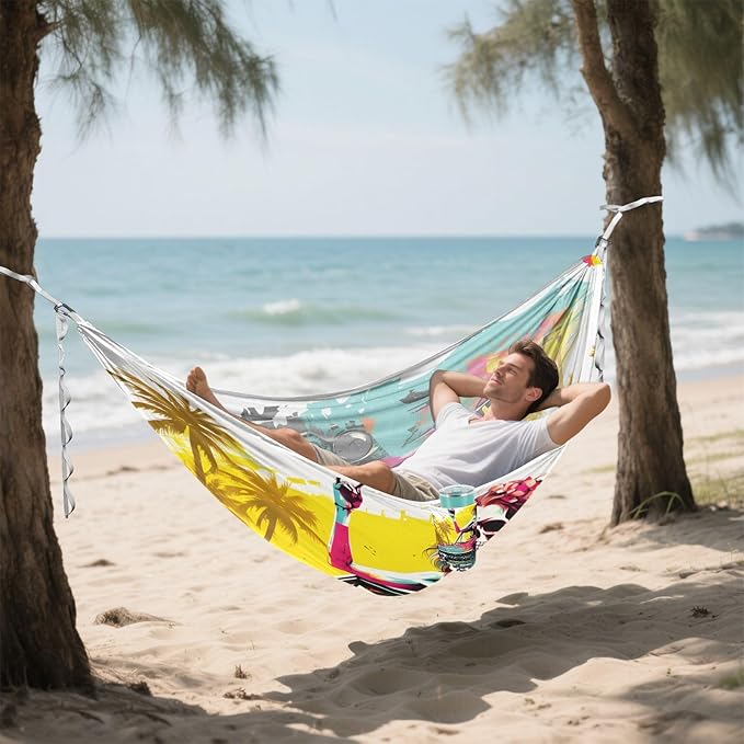 Hammocks for Outside Skeleton with Offroad Truck Camping Hammock Portable Hammocks with Tree Straps and Carry Bag Camping Accessories for Hiking Beach Outdoor