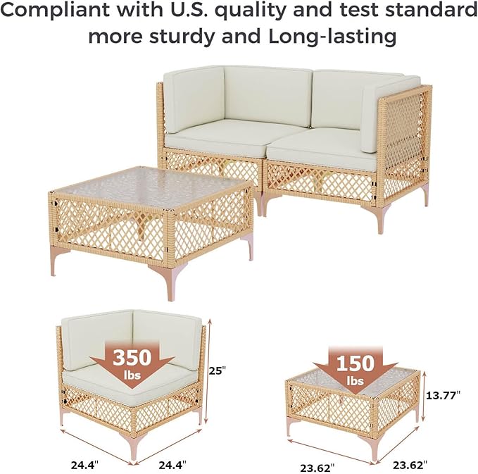 9-Piece Outdoor Patio Furniture Set with Large Fire Pit Table, Boho Wicker Outdoor Conversation Sectional Set & 60,000 BTU Rectangle Propane Fire Pit, Storage Box & Tempered Glass Coffee Table