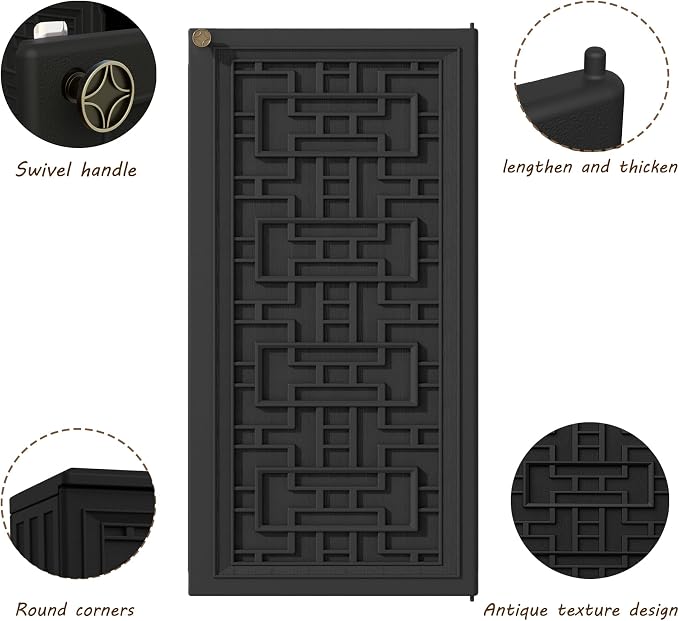 Mrosaa Outdoor Storage Cabinet Waterproof with Shelf,Resin Storage Sheds Outdoor Cabinets for tub Towels/Chemicals/Grill Items/Patio/Garden/Backyard, Size 34.3''L*15''W*36.2''H（Black）
