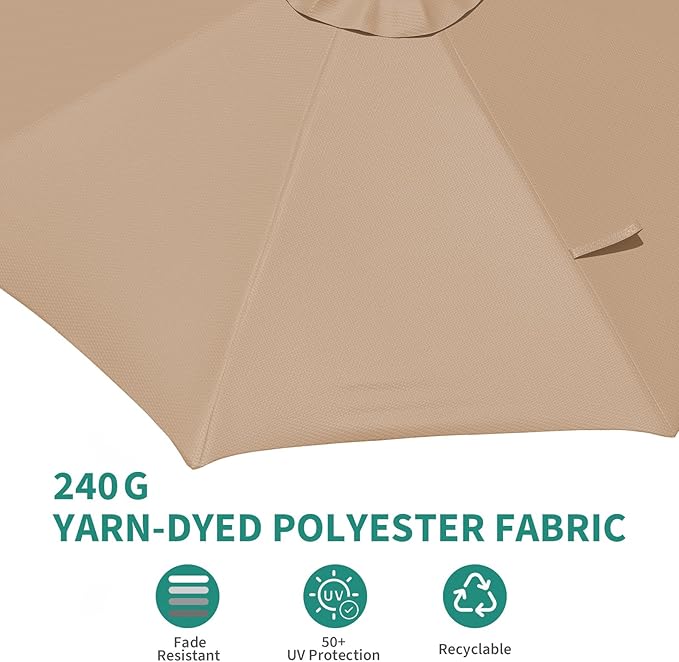 Garvee Cantilever Patio Umbrella 10ft Large Round Umbrella Outdoor Market Umbrellas 360°Rotation Offset Hanging Outdoor Shade for Patio