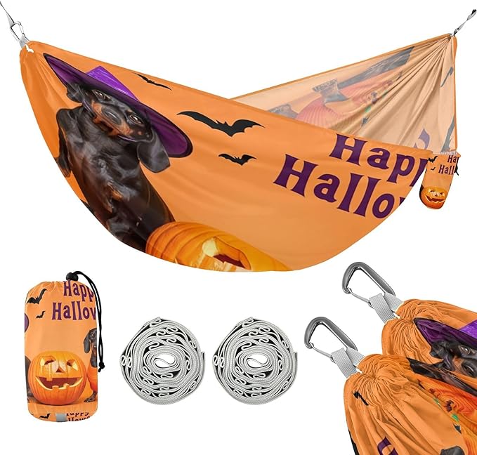 Hammocks for Outside Dachshund Dogs Camping Hammock Portable Hammocks with Tree Straps and Carry Bag Camping Accessories for Hiking Beach Outdoor