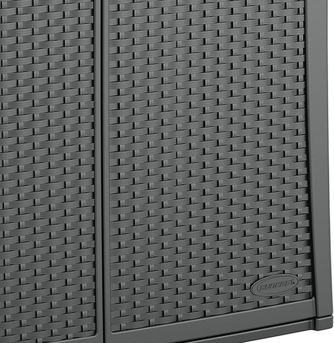 Suncast 4 Pack Lockable Outdoor Cabinet Storage for Patio, Garden and Backyard, 97 Gal, Cool Gray