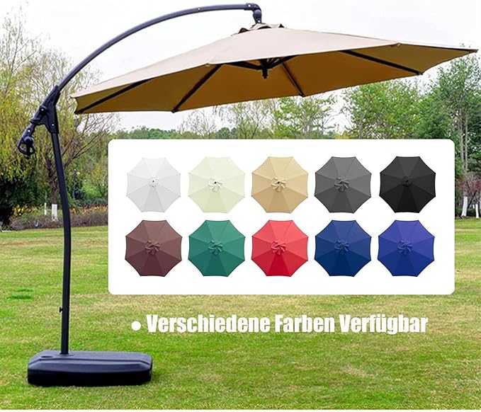 9ft Patio Umbrella Replacement Canopy for 8 Rib, Market Yard Umbrella Replacement Top Cover Fit Outdoor Umbrella (Canopy Only),Coffee