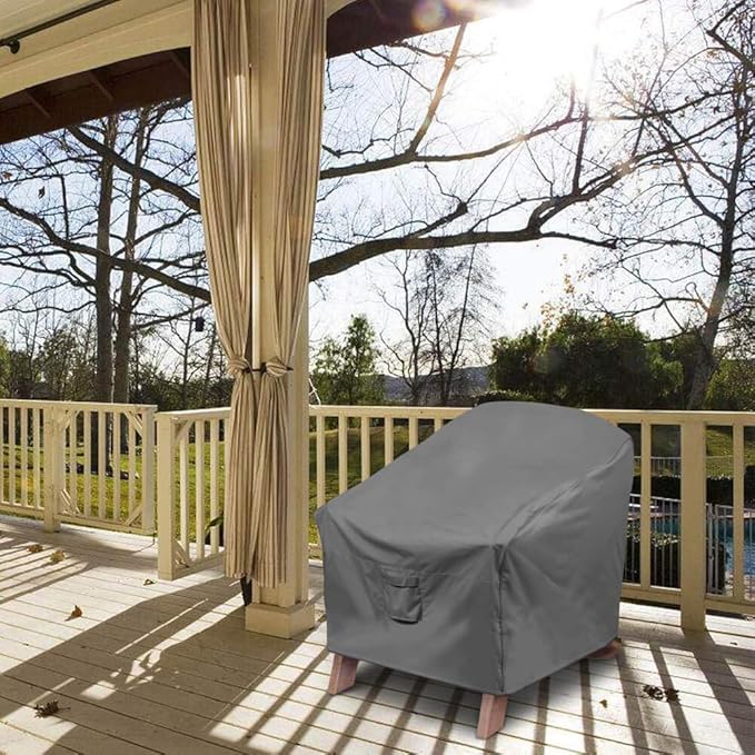 Vailge Patio Adirondack Chair Covers, Heavy Duty Patio Chair Cover, Waterproof Outdoor Lawn Patio Furniture Covers (Standard - 2 Pack, Grey)