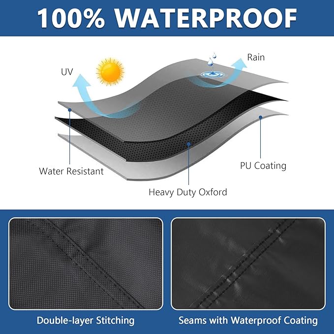 Outdoor Patio Chaise Lounge Cover, Waterproof Lounge Chair Cover for Patio Furniture, Pool Lounge Chair Outdoor Furniture Covers - 78 x 26 x 12 Inch