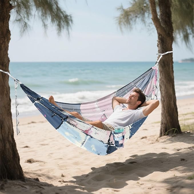 A Seamless Pattern of Blush and White 330lb Capacity Camping Hammock Indoor Hammock for Patio Backyard Lounge Base Base para hamacas para adultos