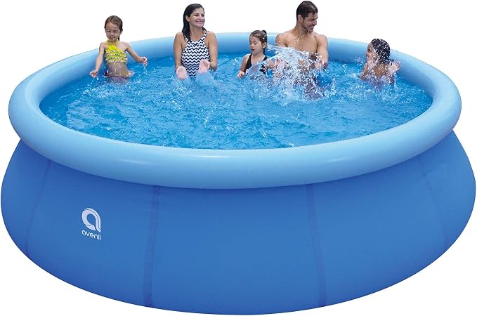JLeisure Avenli 17808 12 Foot x 30 Inch 2 to 3 Person Capacity Prompt Set Above Ground Kids Inflatable Outdoor Backyard Kiddie Swimming Pool, 2 Pack