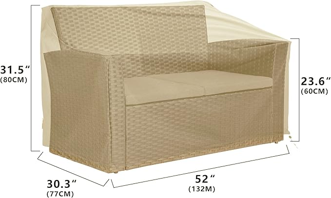 Patio Furniture Covers,Outdoor Furniture Cover Waterproof,Patio Furniture Set Covers for 4 Piece Outdoor Conversation Set,Patio Covers Set (Beige)