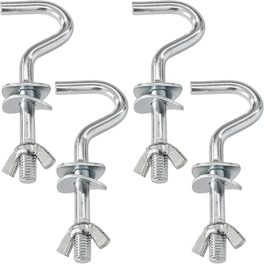 4Pcs Heavy-Duty Metal Hammock Replacement Hooks, 3/8 Inch Diameter, Fits 1-1/4 to 2 Inch Long Holes on Hammock Stands, Hammocks Hooks for Indoor and Outdoor Use
