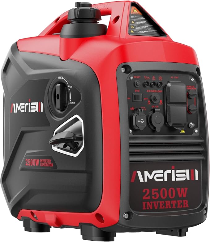 AMERISUN 2500W Inverter Generator, Ultra Quiet Small Generator for Camping, RV