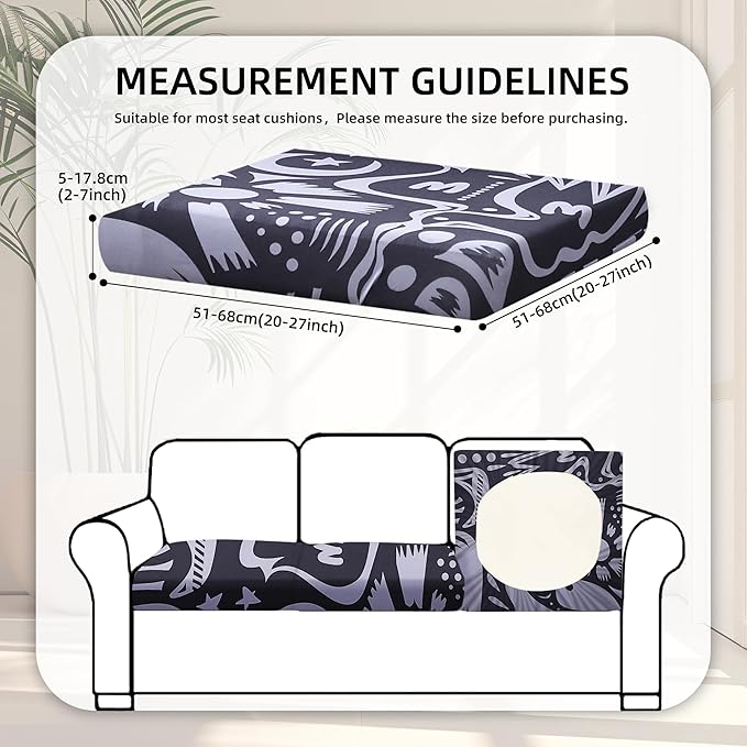 BIETYONE 8Pcs Stretch Patio Cushion Covers,Outdoor Couch Covers Replacement,Outdoor Couch & Sofa Slipcovers,for Patio Furniture Cushion Covers,Washable Reusable urniture Protector(Grey Pigeon,8PCS)