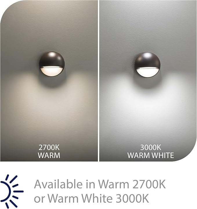 WAC Landscape Lighting, Round LED 12V Deck and Patio Light 2700K Warm Built-in LED in Bronze