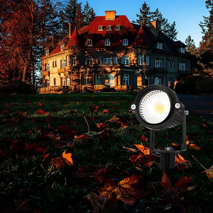 Landscape Lights,Low Voltage Led Landscape Lighting, 12V AC/DC Waterproof Landscape Spotlights Outdoor Flag Spot Light with Wire Connectors for Tree Flag Spotlight 5000K White Lawn 12Pack