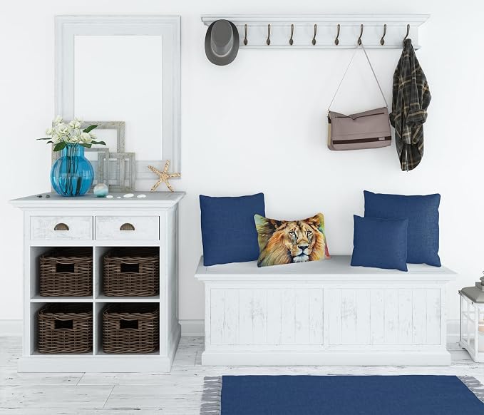 Caroline's Treasures DAC2956PW1216 Lion Throw Pillow Machine Washable, Indoor Outdoor Decorative Pillow for Couch, Bed or Patio, 12HX16W
