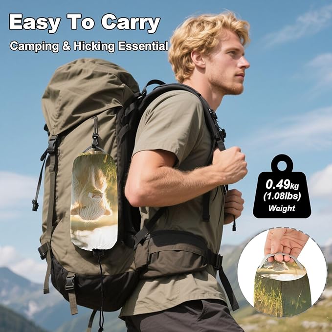 Hammocks for Outside Cute Highland Cow Camping Hammock Portable Hammocks with Tree Straps and Carry Bag Camping Accessories for Hiking Beach Outdoor