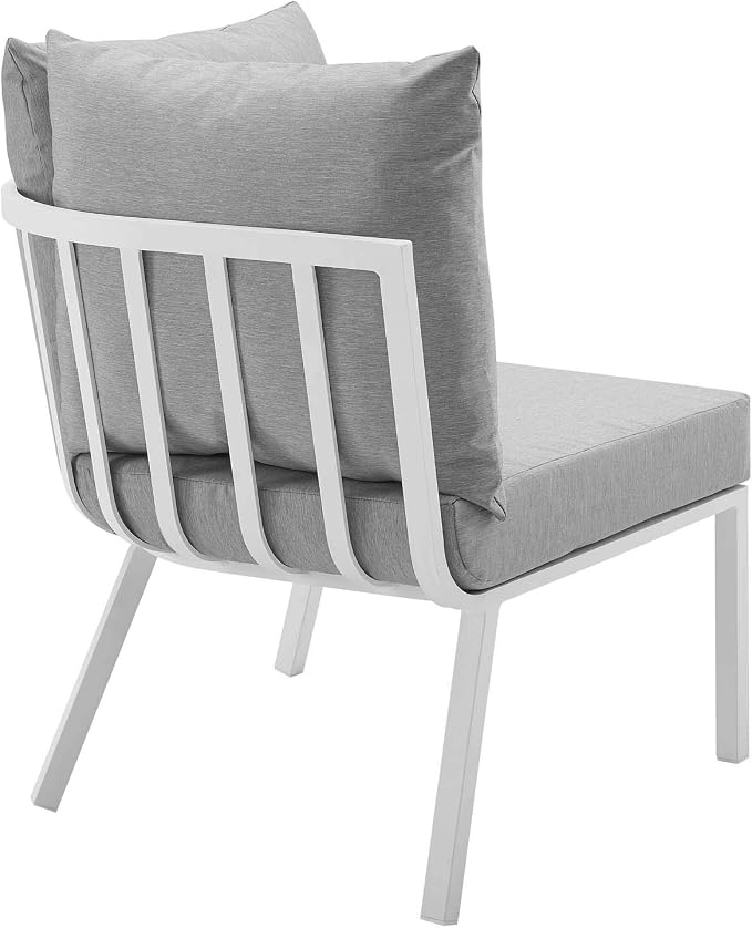 Modway EEI-3790-WHI-GRY Riverside 7 Piece Outdoor Patio Aluminum Set, White Gray