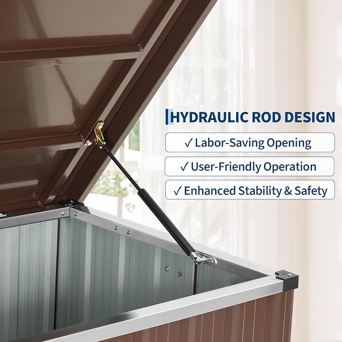 Metal Deck Box Outdoor Patio Storage Container with Wheels, 150 Gallon Heavy-Duty Steel Storage Chest Built with Galvanized Frame & Coated Panels, Large Weather-Resistant Bin for Deck, Porch, Pools