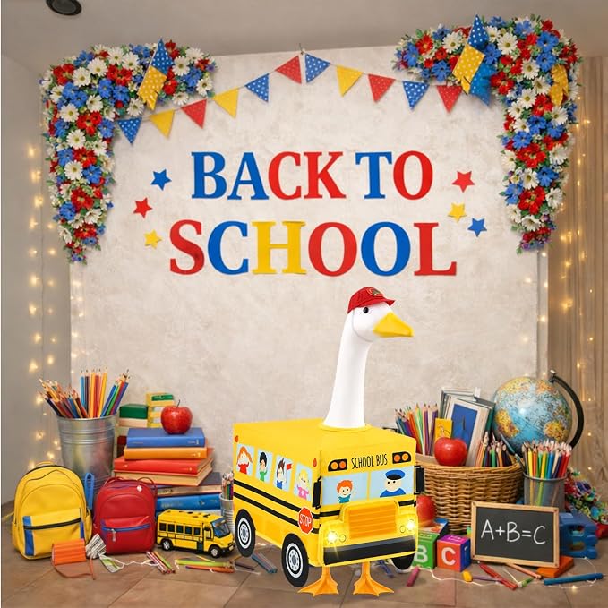 Back to School Porch Goose Outfit 23" School Bus Goose Clothes