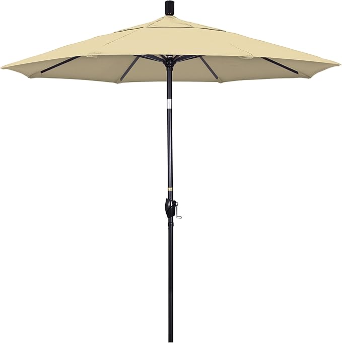 California Umbrella 7.5' Round Aluminum Market Umbrella, Crank Lift