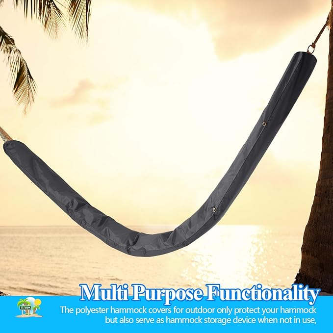 Extra Long Waterproof Hammock Sleeve Protector 16 ft Lightweight and Compact Camping Hammock Storage and Cover, Black (Cover Only)