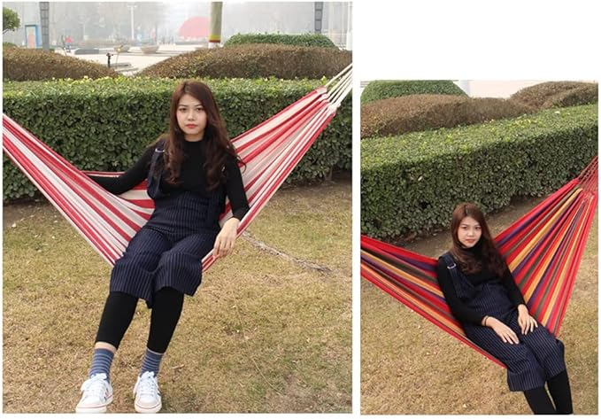 Outdoor Hammock Anti-Rollover Travel Camping Portable Hammock Hanging Chair Outdoor Portable Camping Travel Equipment (Color : Multi-Colored, Size : 200 * 150cm)