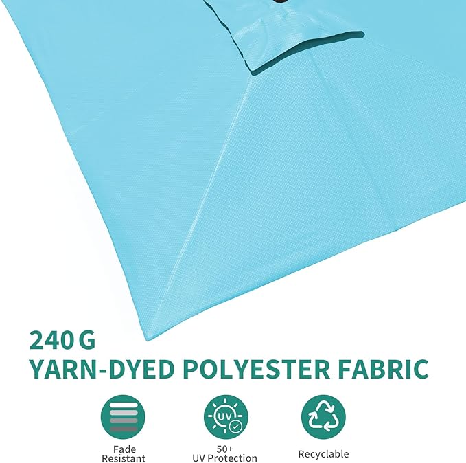 Garvee Cantilever Patio Umbrella 10x10 ft Large Rectangle Umbrella Outdoor Market Umbrellas 360 Rotation Offset Hanging Outdoor Shade for Patio