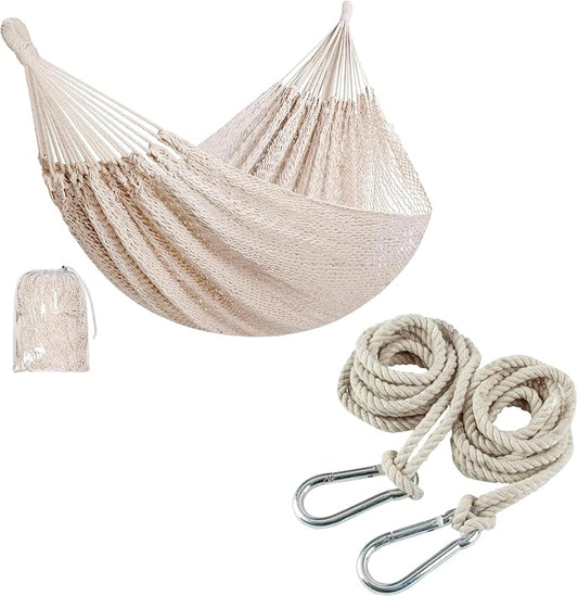 Handwoven Mayan Hammock with 2 Tree Swing Hanging Straps Hammock Rope