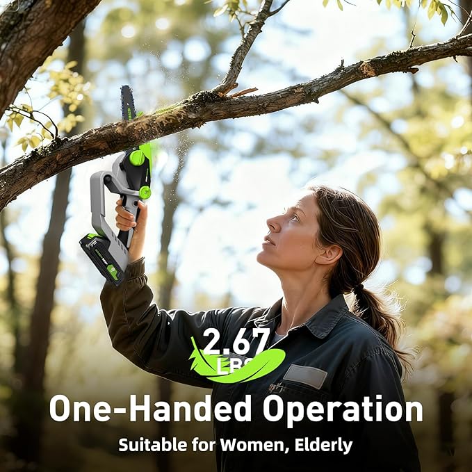 6-Inch Mini Chainsaw Powerful 21V Brushless Electric Chain Saw for Wood Cutting Tree Trimming - Ideal Gifts for Men, Dad, Husband, DIY Lovers - Includes Suitcase & 2 Chains