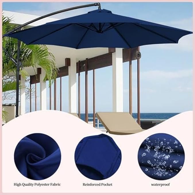 Patio Umbrella Replacement Canopy, 8 Arm Umbrella Replacement Cover, 6.5/7.5/8.2/9/10/11.5/13 Feet, Suitable For Patio