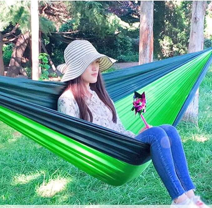 Portable Hammock Hammock Double & Single Portable Hammock Lightweight Nylon Parachute Hammocks Camping Accessories Gear for Backpacking Beach (Color : R/Double)