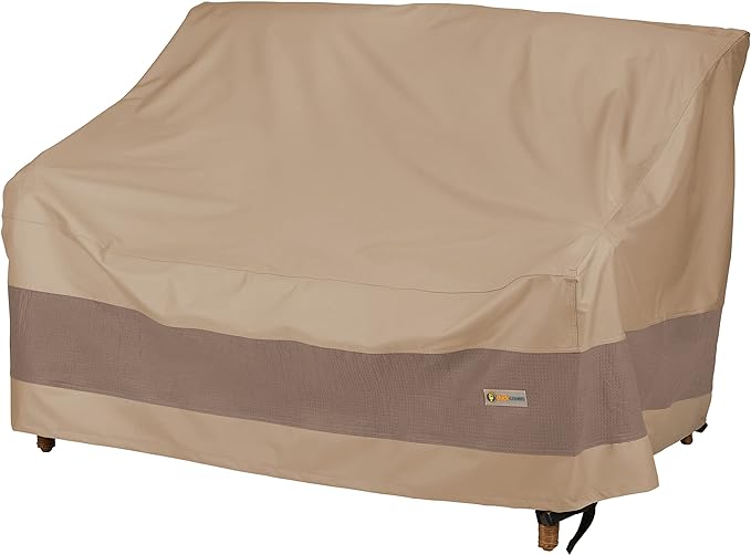 DUCKCOVERS Elegant Waterproof 60 Inch Patio Loveseat Cover, 60W x 36D x 35H, Patio Furniture Covers