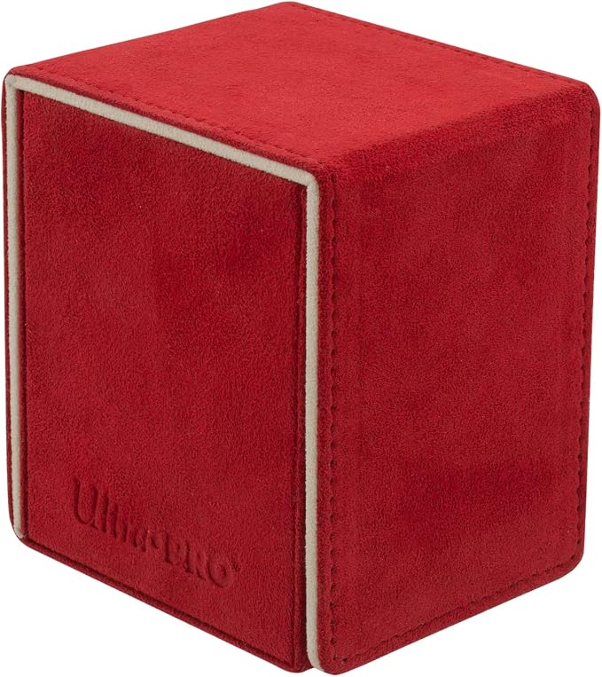 Ultra Pro - Vivid Alcove Flip Deck Box (Red) - Protect and Store up to 100 Double Sleeves Standard Size Cards, Perfect for Sports Cards, Gaming Cards & Collectible Trading Cards