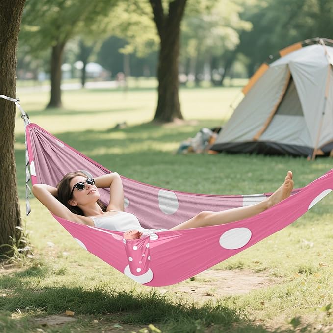 White Irregular Dots 330lb Capacity Camping Hammocks Indoor Hammock for Outside Patio Backyard Poolside hamaca inflable para Piscina