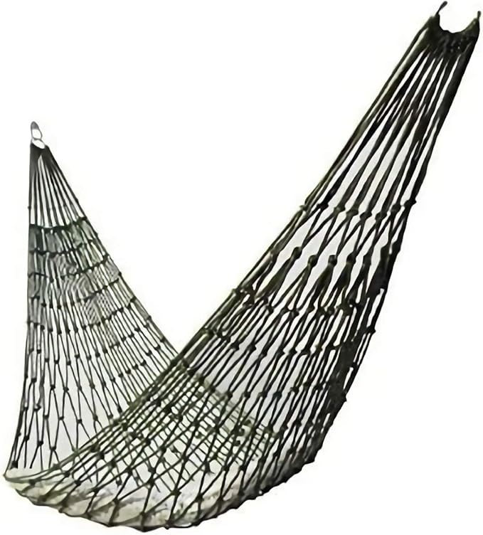 KNC Outdoor Travel Camping Sport Hammock, Army Green Net Mesh Nylon Sleeping Bed Swing with Hooks for Garden Beach Camping Hunting Hiking Traveling (Green)